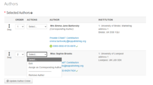 Selecting author roles